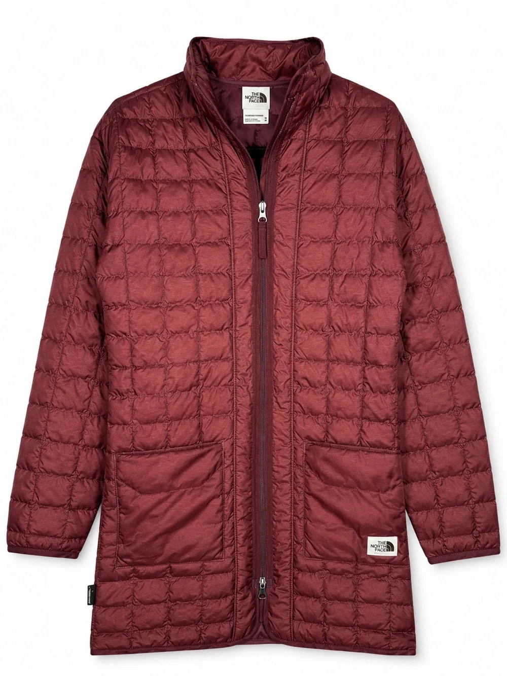 The North Face ThermoBall Eco Long Quilted Jacket Burgundy Wine Women's XS